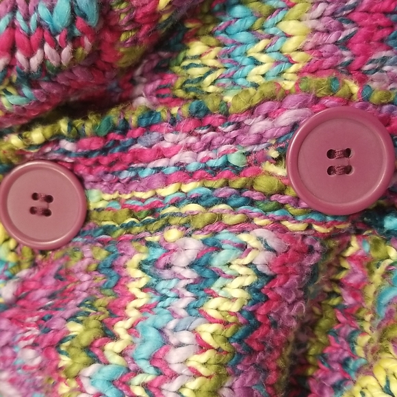 Talbot's muilt color button down cardigan sweater - Picture 5 of 6